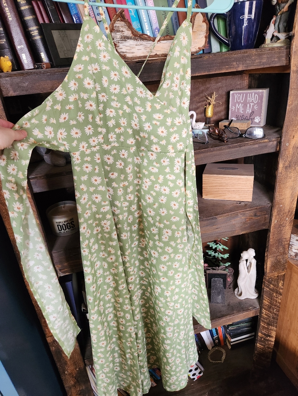 Zulily Green Daisy Print Sundress